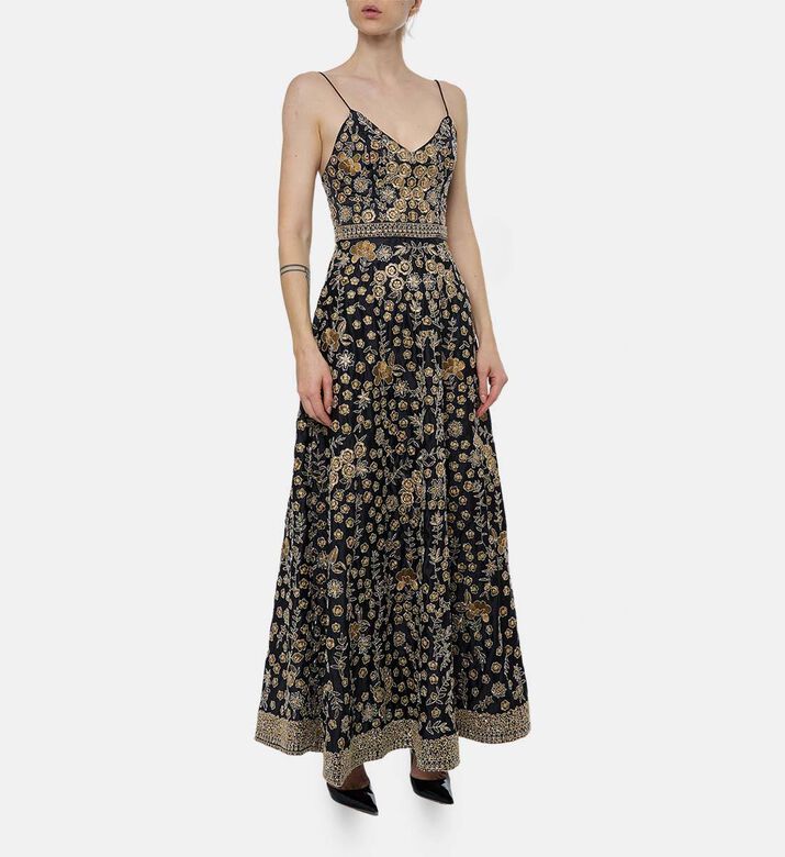Alice and Olivia All-over Floral-print Flared Dress, Model View
