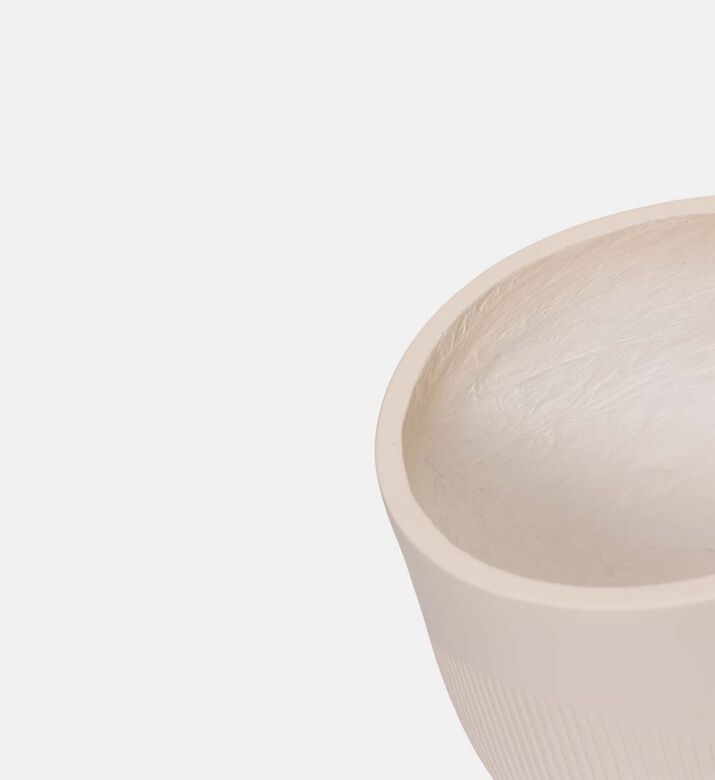 Fiber Clay Half Ribbed Planter