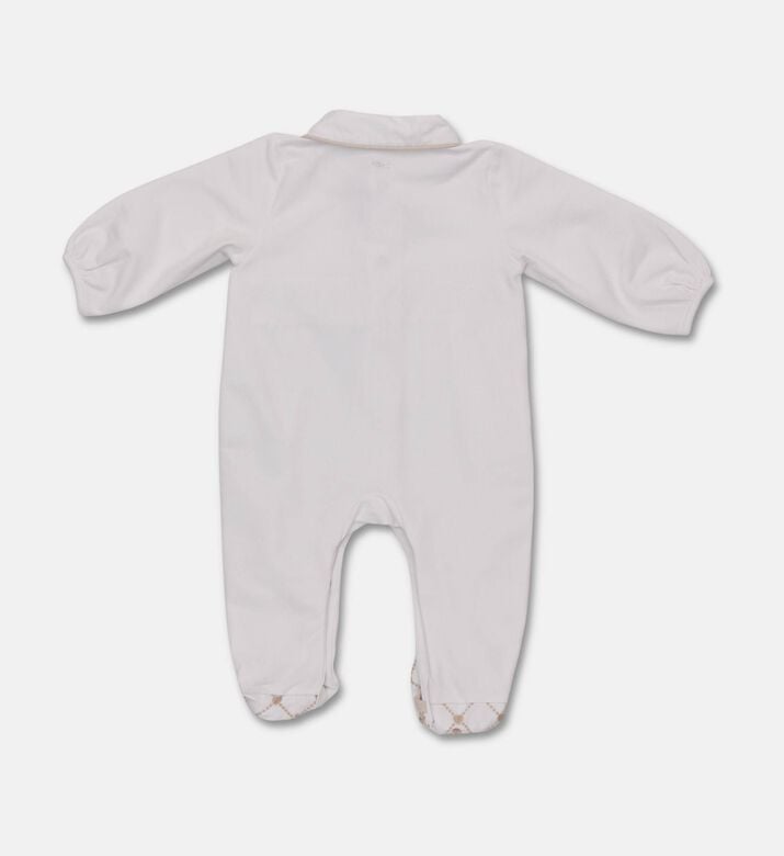 My First Collection Patterned Bow Long-sleeve Rompersuit, Packshot View