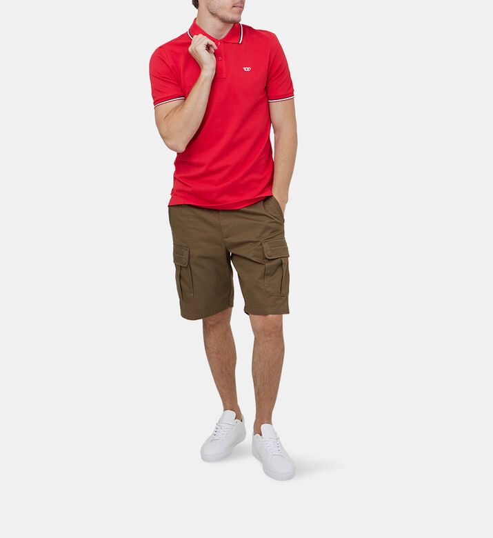 Cotton Contrasted Trims Polo Shirt