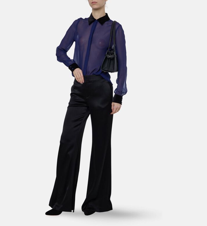 Alice and Olivia Button Closure Long-sleeve Shirt, Model View