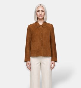 Ba&sh Milas Leather Jacket, Light-brown, S, Model View