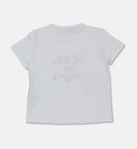 Twinset Peach I Love You Embroidered T-shirt, Off-white, 14y, Packshot View