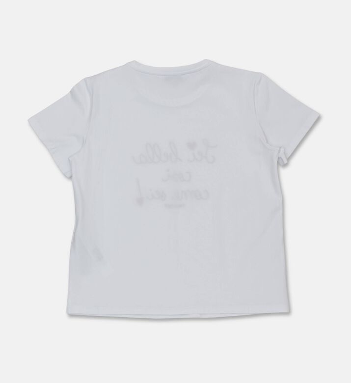 Twinset Peach I Love You Embroidered T-shirt, Off-white, 14y, Packshot View