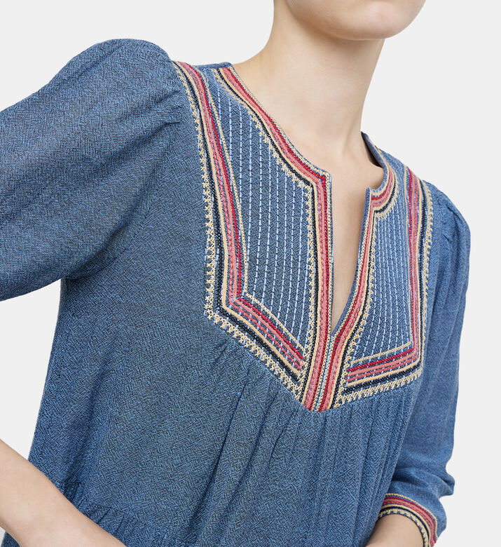 فستان سيانا قصير مطرز