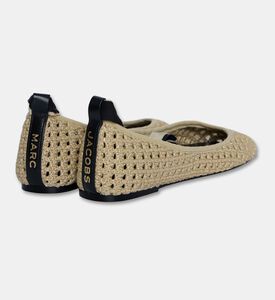 Marc Jacobs Glitter Knit Ribbon Ballet Flats, Champagne, Eu-40, Packshot View