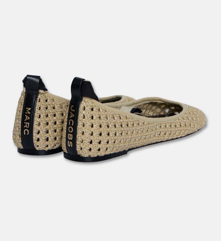Marc Jacobs Glitter Knit Ribbon Ballet Flats, Champagne, Eu-40, Packshot View