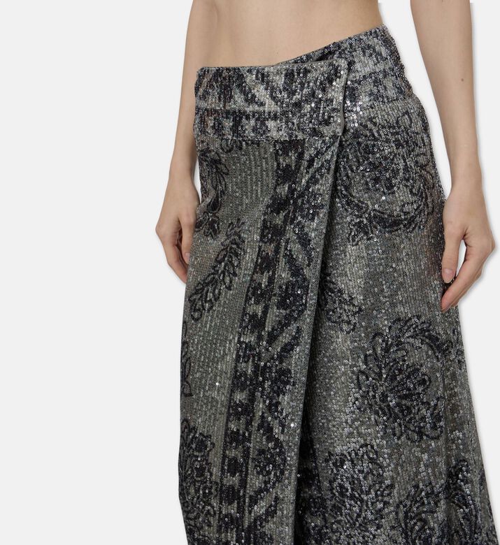 Ba and Sh Sequin Embellished Midi Skirt, Model View