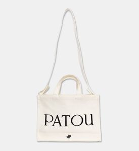 Patou Logo-print Rectangular Tote Bag, White, Packshot View