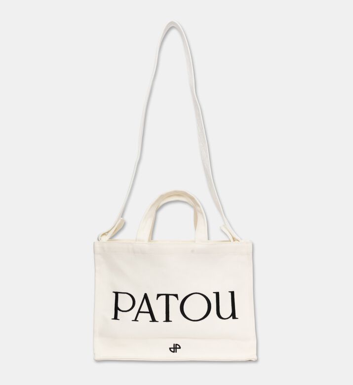 Patou Logo-print Rectangular Tote Bag, White, Packshot View