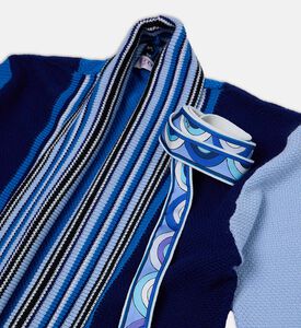 كارديغان طويل الأكمام محبوك بطبعة مخططة