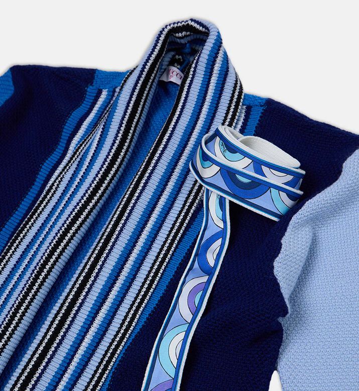 كارديغان طويل الأكمام محبوك بطبعة مخططة