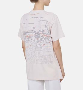 تيشيرت بانفيل بياقة دائرية مطرزة