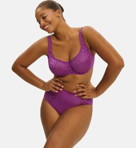 Floral French Lace Plunging Half Cup Bra