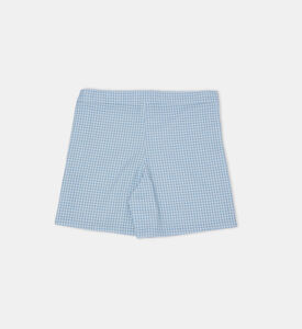 Gingham Pattern Side Buttons Shorts