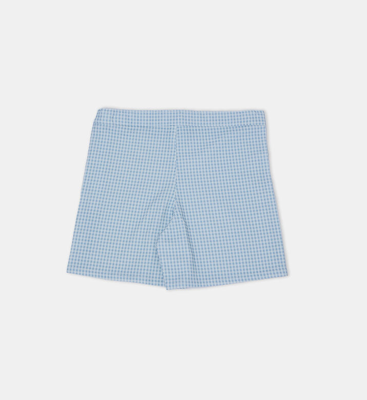 Gingham Pattern Side Buttons Shorts