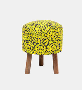 Home Deco and More Ethnic Embroidered Cotton Stool, Packshot View