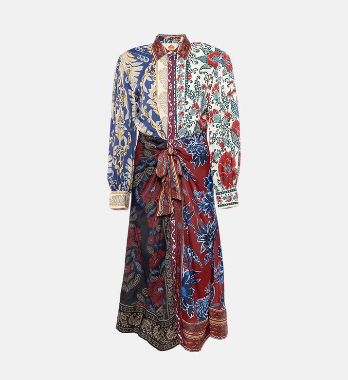 Farm Rio Contrasting Multi-print Panels Maxi Dress, Packshot View