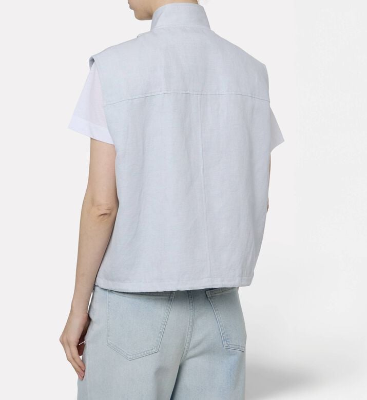 Samsoe Linen-style Zip-up Vest, Model View