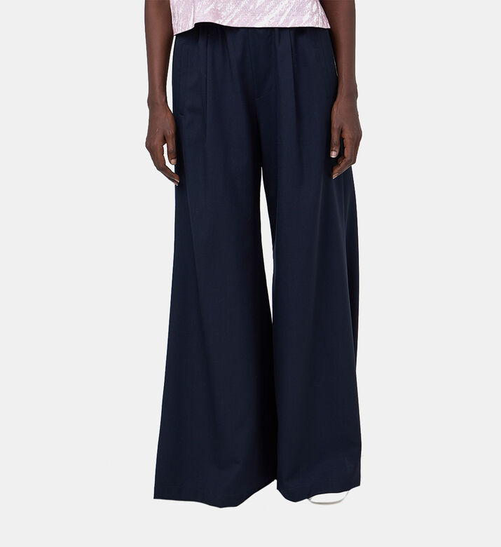 Wool Logo-waistband Wide-leg Pant Wool Logo-waistband Wide-leg Pant