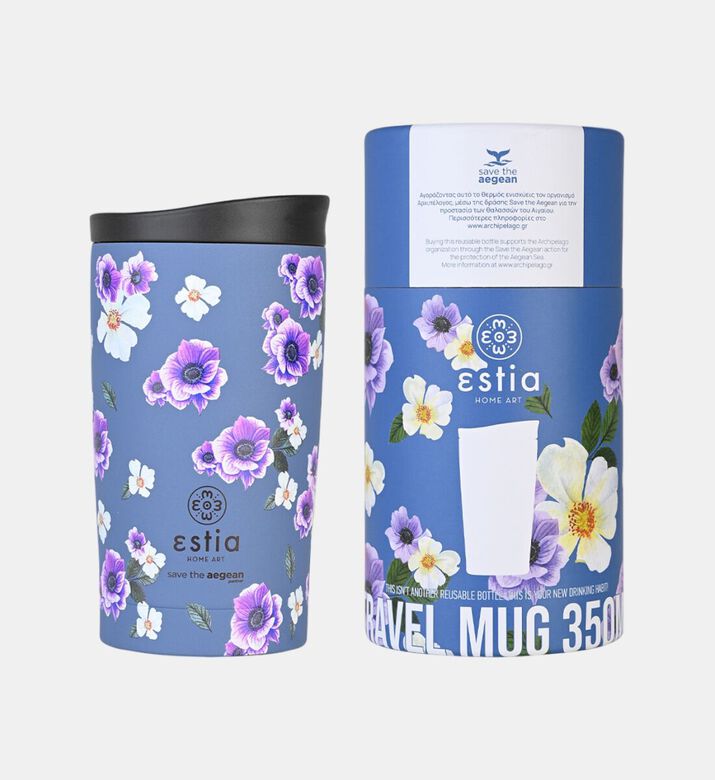Estia Garden Blue Insulated Travel Mug, Packshot View
