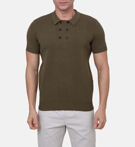 قميص بولو قصير الأكمام محبوك بتصميم مناسب