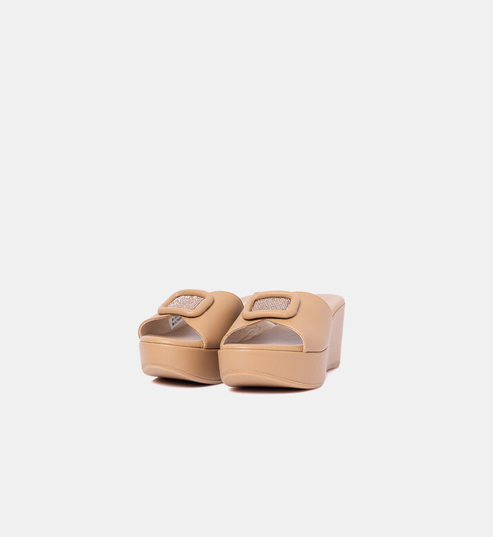 Baldinini Low-wedge Platform Slides, Beige, Eu-38.5, Packshot View