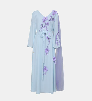 Floral Embroidery V-neck Dress