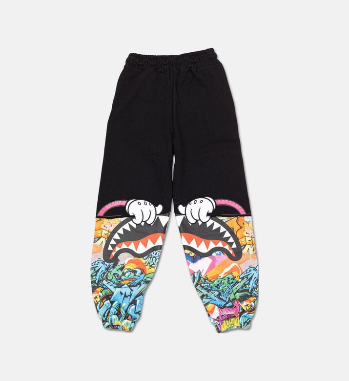 Sprayground Graffiti Cuff Shark Jogger Pants, Packshot View
