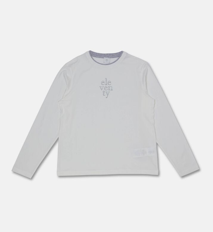 Eleventy Logo-embroidery Long-sleeve T-shirt, Packshot View