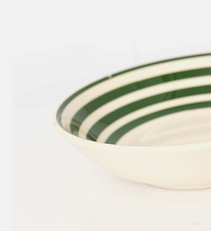 Easy Life Hand-painted Ceramic Soup Plate, Green, Packshot View