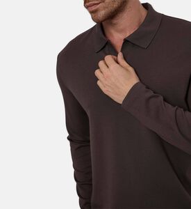Vince Long-sleeve Polo Shirt, Dark-brown, Xl, Model View