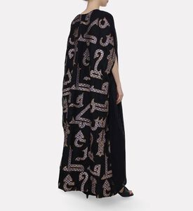 By Febe Arabic Calligraphy Embroidered Abaya, Model View