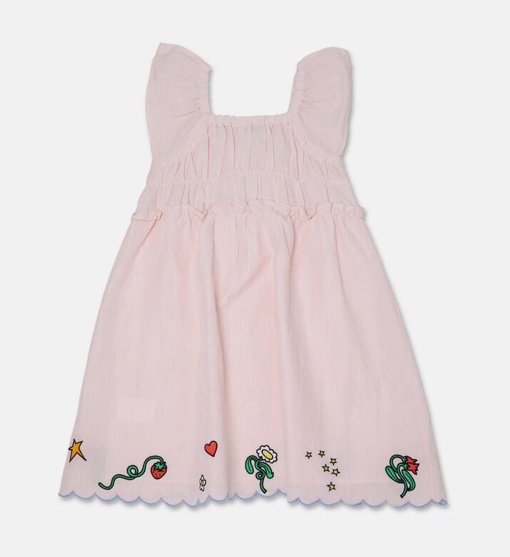 Stella McCartney Smocked Floral-embroidery Woven Dress, Packshot View