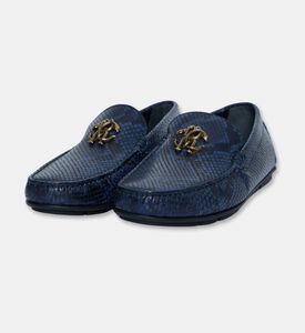 Roberto Cavalli Shoes Mocas Stamp Snake, Navy, Eu-45, Packshot View
