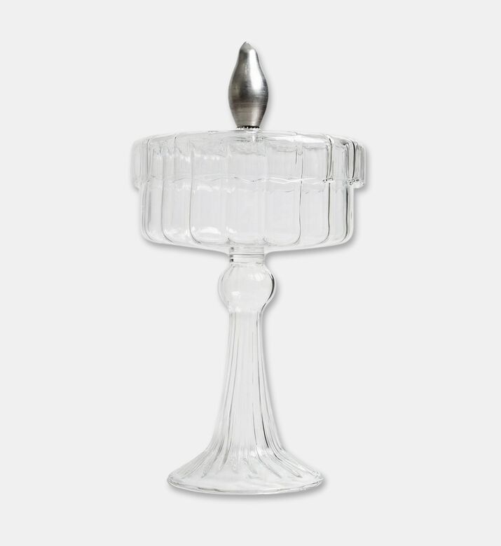 Byleasfeir Glass Silver Base Maamoul Bowl, Silver, S, Packshot View