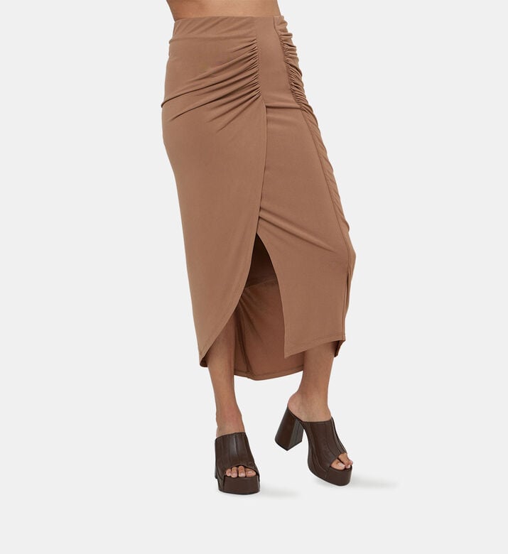 Ruched Knitted Jersey Midi Skirt Ruched Knitted Jersey Midi Skirt