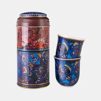 Kashmir 2-coffee Cups Tin Box Set