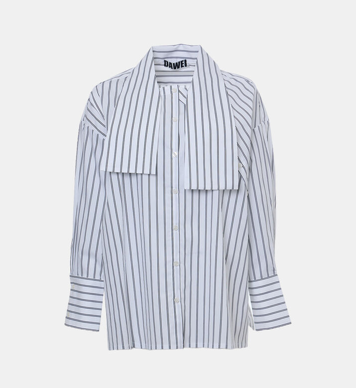 Stripe Asymmetric Drape Shirt