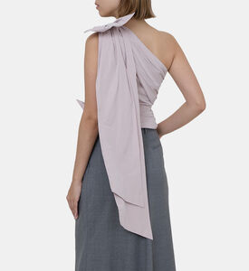 قميص بكتف واحد منسدل وعقد