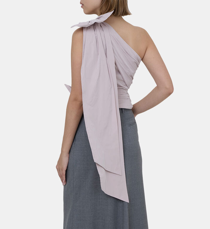 قميص بكتف واحد منسدل وعقد