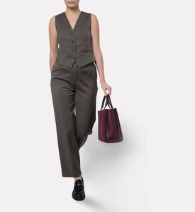 Samsoe Sleeveless V-neck Vest, Dark-green, S, Model View