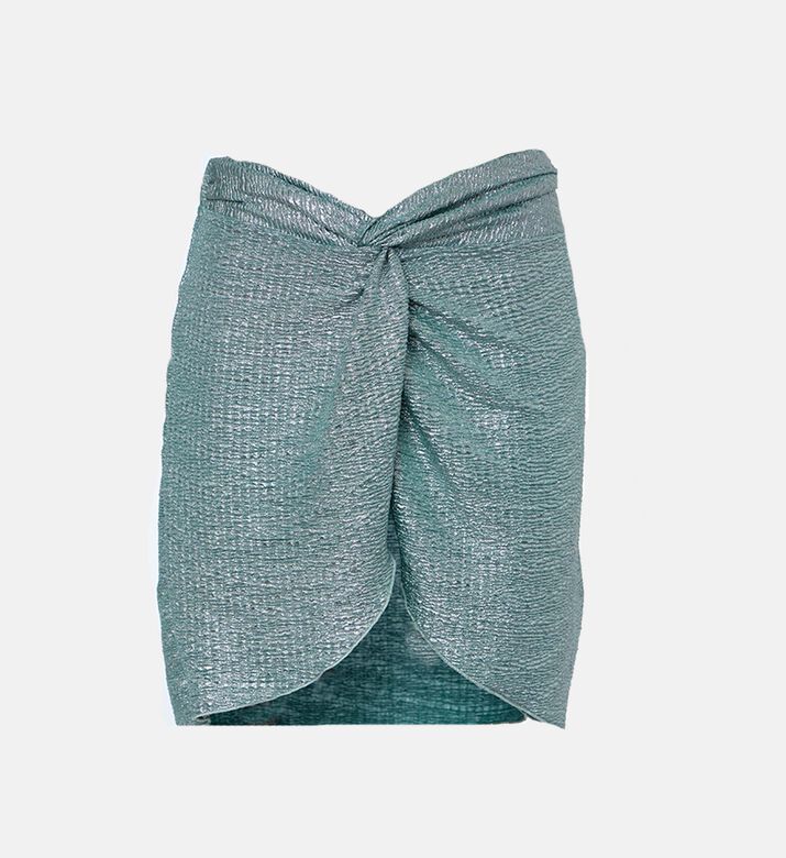 Reborn Flattering Ruched Bodycon Mini Skirt, Silver, L, Packshot View