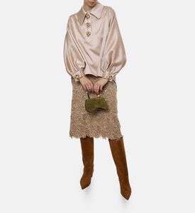 Edward Achour Paris Gathered Sleeve Button-down Blouse, Model View