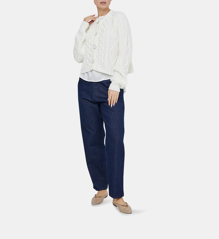 Wool Button-down Cropped Jacket