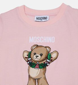 Festive Teddy Bear-print Logo-print Short-sleeve T-shirt Festive Teddy Bear-print Logo-print Short-sleeve T-shirt
