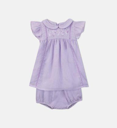 Peter Pan Collar Dungarees Set