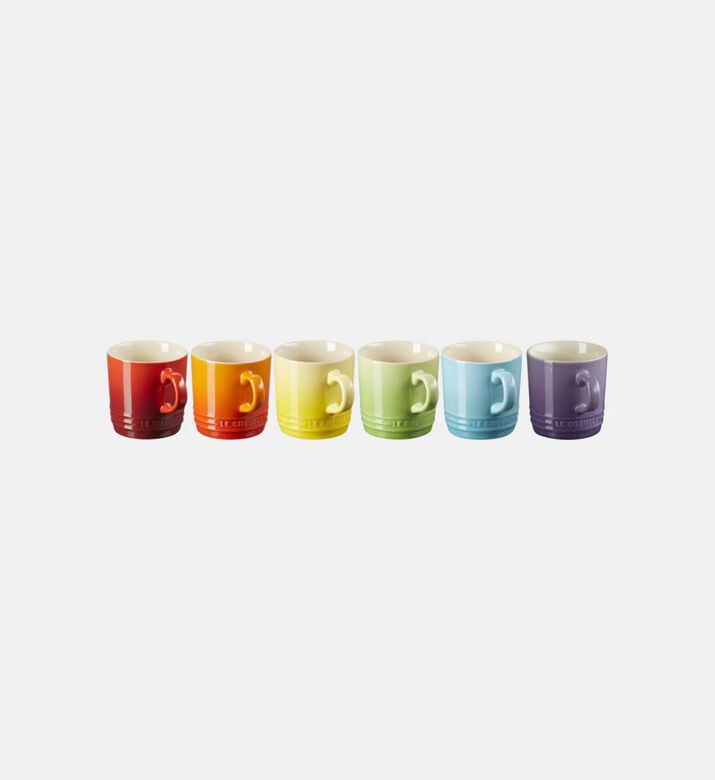 Stoneware Rainbow Cappucino Mug Set