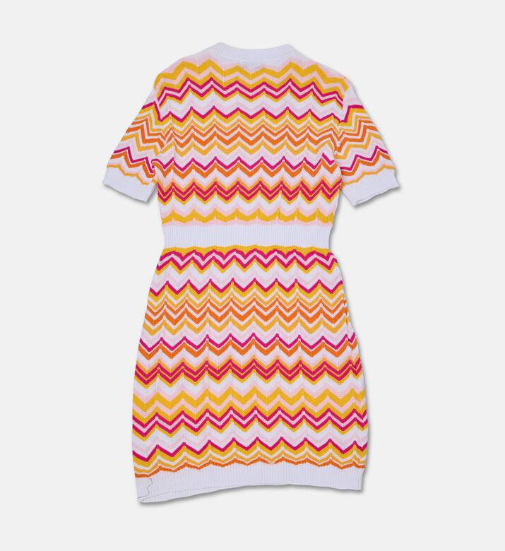 Chevron Knit Logo-label Dress