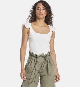 بلوزة بدون أكمام مع كتافات